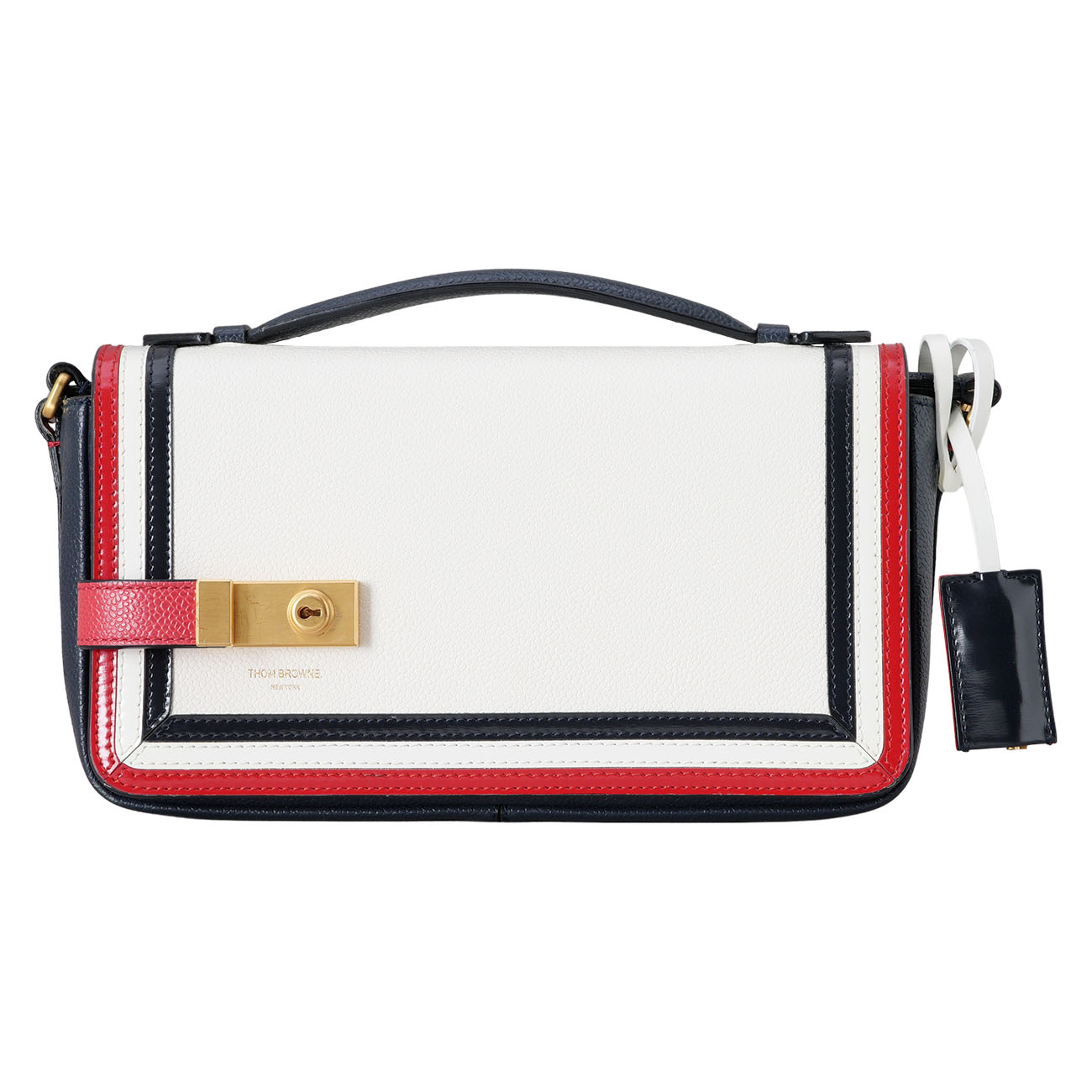 THOM BROWNE(USED)톰브라운 페블 그레인 레더 플랩 크로스백